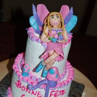 Fairy 1 Year Old Birthday Cake I made for my friend's daugther's first birthday!!Vanilla-berry cake with whipped vanilla icing