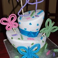 My Birthday Cake!! first topsy turvy... learned A LOT doing this one!!!