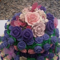 Full Of Flowers Royal Icing Flowers covering a Margarita cake