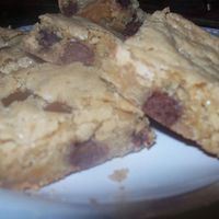 Blonde Brownies Here is a childhood favorite recipe called blonde brownies, they are a cross between chocolate chip cookies and brownies of course.