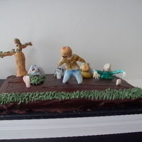 Cemetary Cake This is actually a gluten free cake. All the models are made from fondant. This was a test run cake.