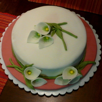 Calalilly Cake fondant covered cake with fondant flowers