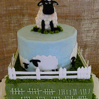 Sheep Cake This cake was inspired from a tshirt design. it's buttercream iced with fondant/gumpaste details TFL