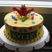 Elmo 2Nd Birthday Made for my niece's 2nd birthday. Strawberry butter cake frosted and filled with buttercream. All accents and Elmo made of fondant....
