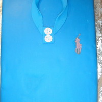 Blue Ralph Lauren Shirt Vanilla cake, blue fondant