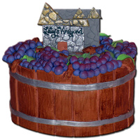 The Lety Wine Barrell Cake with Grapes