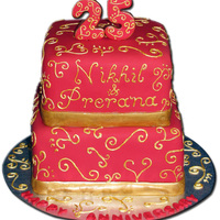 The Nikana Red and Gold Anniversary Cake
