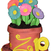 The Zoe Gerber Daisies made out of Fondant and Gumpaste, Butterfly is Gumpaste, Oreos for the dirt ... such a fun cake!