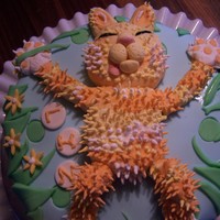 Cat Nap Fudgy chocolate espresso cake with chocolate ganache and vanilla buttercream filling. Chilling cat to look like my sister n laws kitty for...