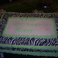 Black & White Zebra Print Birthday Cake I made the cake for a friends birthday party.BC icing & icing sheet photo of the zebra print.