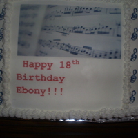 Music Note Cake strawberry cake w/bc icing & icing sheet photo