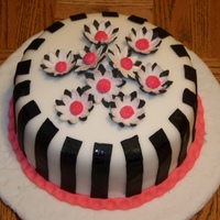 My First Fondant Covered Cake Red velvet cake covered and decorated in fondant