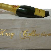 Champange Another sugar bottle and love the Cricut machine cut out alphabet from gumpaste overall very satisfield with the cake