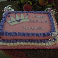 Banking Princess White cake buttercream icing, made for an employee of a local bank, that is all about being a "princess"