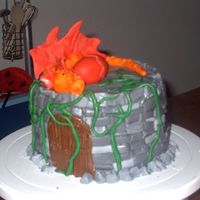 Dragon's Lair This was a disaster. I only completed half the cake because it had a "run-in" with a stray pillow from our couch (don't ask...