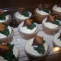 Cupcakes To Match Lodge-Theme Baby Shower 