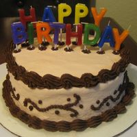 Chocolate Delight This is a chocolate cake with chocolate buttercream inside and pink buttercream outside. The design on the side of the cake is also...