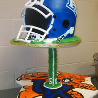 University Of Kentucky Football Helmet And Mascot This cake was so much fun to make and quite a bit challenging as this is my very first helmet! The base board (the mascot) is 24"x20&...