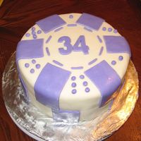 34Th Birthday Poker Chip This is my first ever cake. I did it for my husband's 34th birthday. I'd seen a few pics of poker chip cakes, but modeled this...