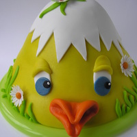 Here I Am! Little Chicken Just Out Of Egg My cake for the Easter table! Marzipan covered biscuit made with the Wonder mold, filled with apple and raisin jam, cinnamon buttercream...