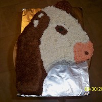 Cow Carved this cake from a picture the little girl gave me of her cow.