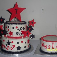 1St Birthday Rock Star 1st birthday cake and smash cake for a rock star themed birthday party.