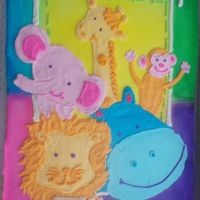 Baby Shower white cake with elite (whipped) icing, all hand drawn