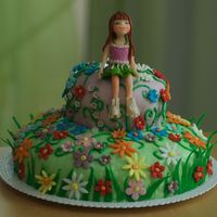 Colourful Garden I've prepared this cake for the daughter of a friend. She loves roller-skate and her garden!