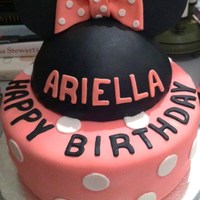 Pink Mouse Ears Birthday Cake Gumpaste Ears and everything else is Cake and Fondant