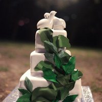 Leaf Wedding Cake I made this cake for my best friend's wedding last month. She wanted a "green" wedding. I Begged for one... just ONE flower...