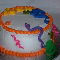 I Love Snakes!!! This was for a birthday party for a little girl who is totally in Love with snakes and wanted them all over her cake butter cream cake with...