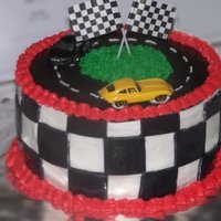 Race Track Made this for a friend's sons& Husband's birthday..... Dad loved it as much as the kids!!BC with MMF accents hotwheels on top...