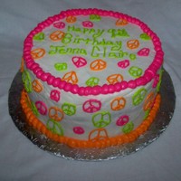 Peace Baby!!! All butter cream. The little girl drew me a Picture of her cake that se wanted... it was sooo sweet!!!