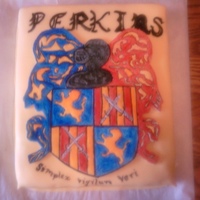 Coat Of Arms Cake This cake was for my ex-husband's family reunion. It's his Family crest & motto. The crest made of gumpaste and is all free-...