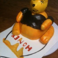 Goth Pooh Bear For a Sweet 16 bday. The body is cake & the arms, legs & head are rkt.