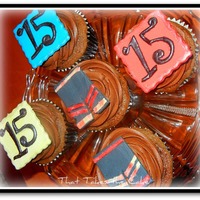 Teenage Boy Birthday Cupcakes Cappuccino cupcakes with custom gumpaste toppers for a 15 year old teenage boy. He is having a swim party so I made custom topper...