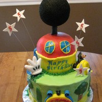 Mickey Mouse Clubhouse 2 Tier cake that is made to look like Mickey Mouse Clubhouse, mmf decorations.Looked at so many different cakes here and would like to...
