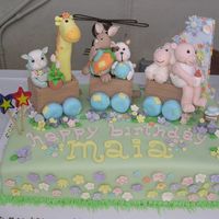 Maia's 1St Birthday So I finally put together the animal train I made a few months ago for my DD 1st Bday. Marble cake with dulce de leche filling, covered in...