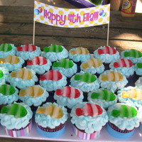 Ella's Bday Last minute cupcakes for a beach bday