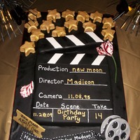 New Moon Movie This cake was for Madison's 14th birthday Party on 11.20.09.The Party theme was Hollywood movie premiere for "New moon". The...