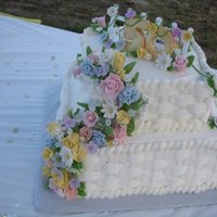 Spring 50Th Wedding Anniversary This was my first attempt at fondant flowers. Very happy with the finished cake,