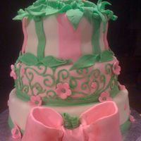 Two Peas And A Pod THREE TIERS CAKE, MARBLE CAKES, BUTTERCREAM FILLING, GUM PASTE DECORATION.