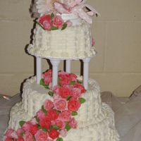 First Wedding Cake This was the first wedding cake i had ever done and the first cake I sold I was so nervouse about it. It was only the second time i did...