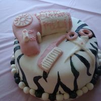 Hair Dresser Cake Cake I did for my Aunt Mel's birthday. She loves prints & is a hairdresser. Inspiration came from several cakes on this site :),...