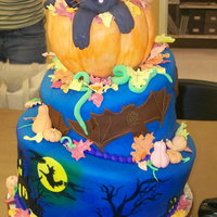 Things You See On Halloween Night This use my first attempt at a topsy turvey cake & fondant & gum paste.