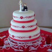Red And White Cake red and white wedding cake/ Valentine wedding cake