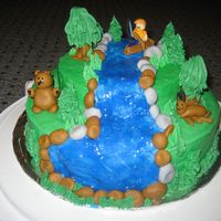 Fishing Cake I made this cake for my friends fathers birthday, he loves to hunt and fish so I tried to incorporate both the canoe and the bear on the...