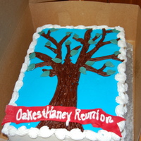 Family Reunion Hubby's family reunion cake. All b/c. Had to get it done really quick...not my best, but still one for the books :)