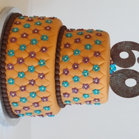 60Th Anniversary Fall colors, the mother is a big quilter so the daughter requested the quilting on the cake. TFL!!