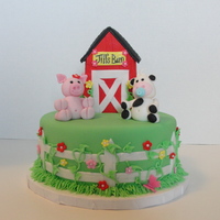 Barn Baby Shower Cake Barn is made of rice krispies and animals are made of gumpaste. TFL!